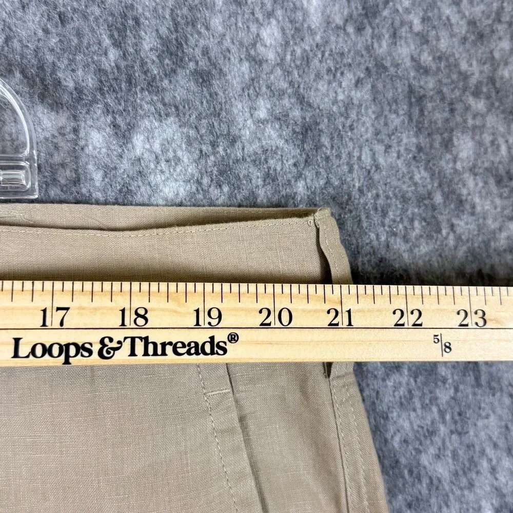 Joseph Abboud Linen Pants 42X29 Beige Flat Front Straight Leg Chino Preppy